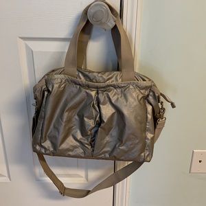 Le Sportsac Diaper Bag- neutral metallic
